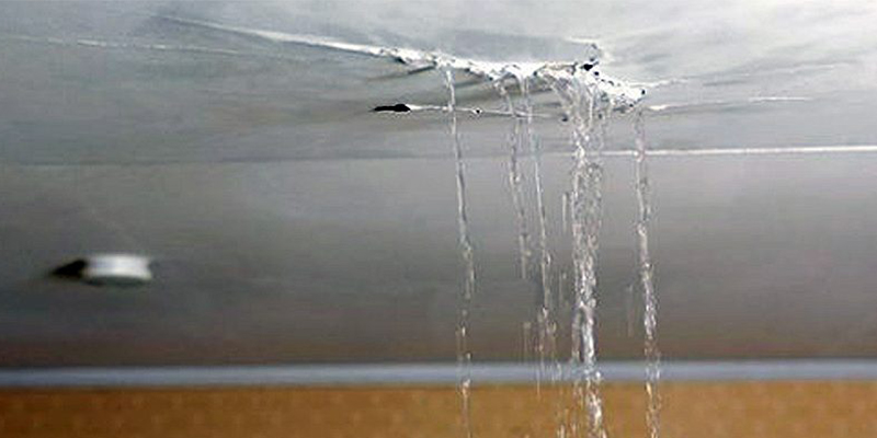 broken water line in ceiling